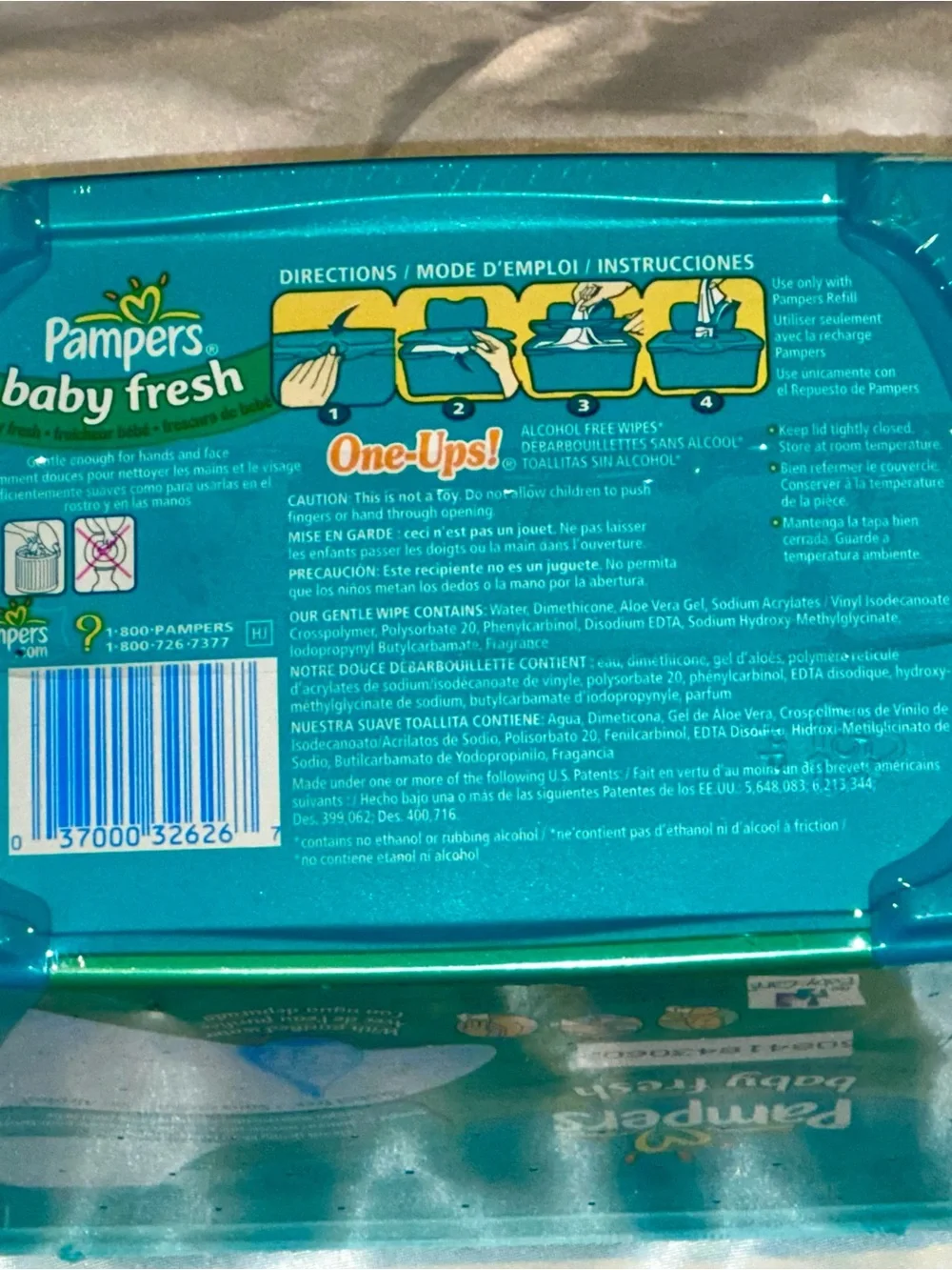 Pampers Soft Care 80 Wipes Pop -Up Plastic Container Box Brand New Sealed 2004